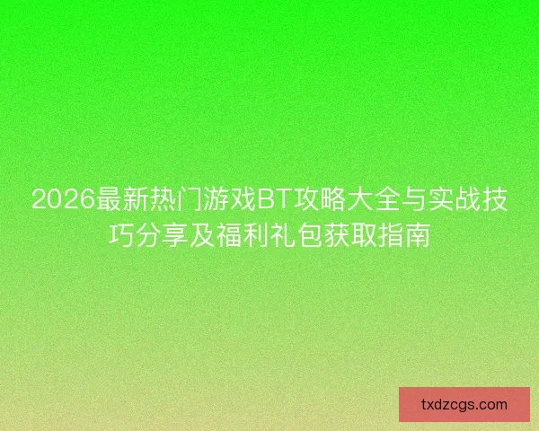 2026最新热门游戏BT攻略大全与实战技巧分享及福利礼包获取指南